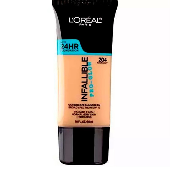 L'Oreal Paris Makeup Infallible Up to 24HR Pro-Glow Foundation 204 Natural - Picture 1 of 2